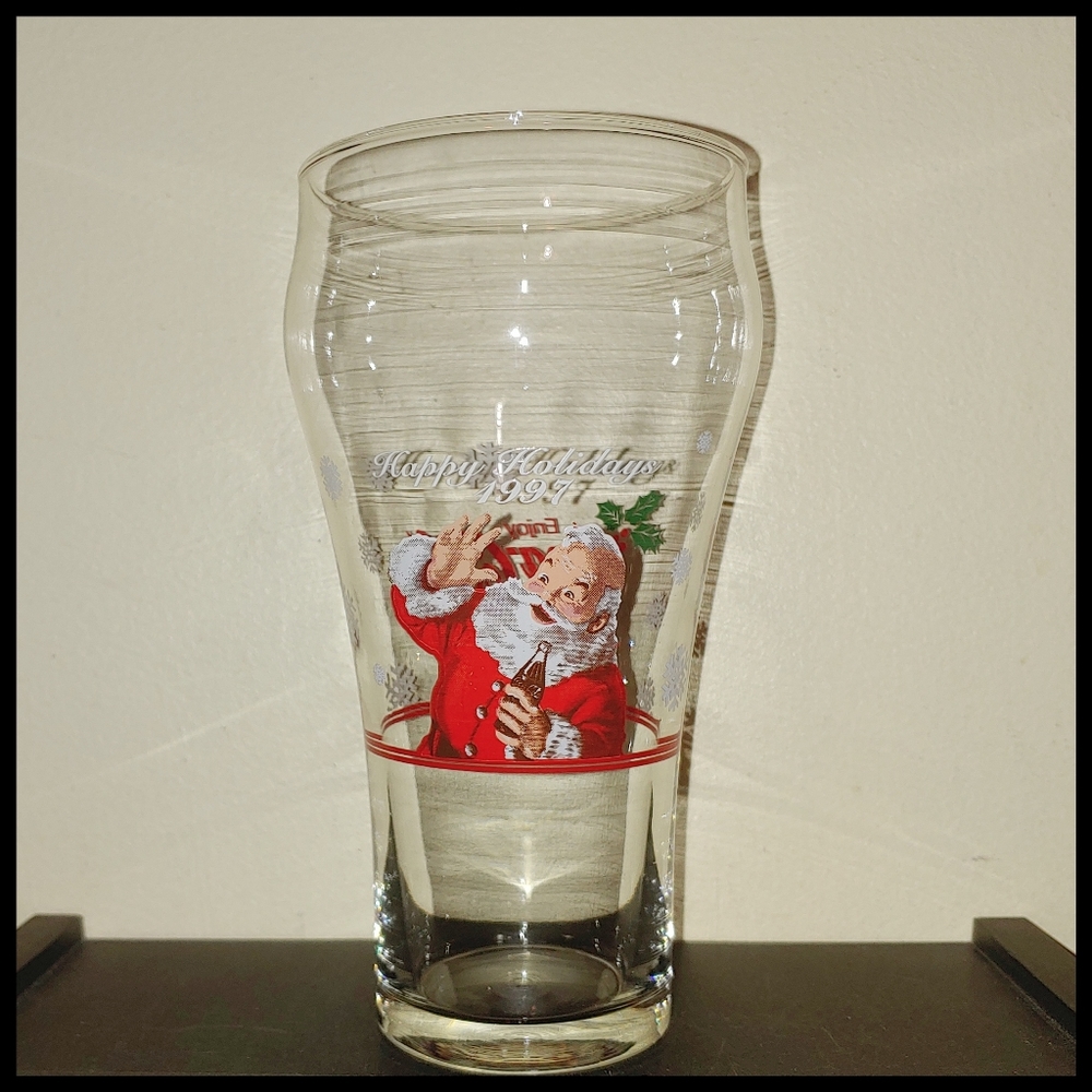 1997 Vintage Coca Cola Christmas Drinking Glass